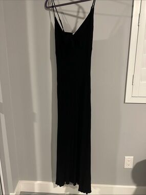 Elan Black Spaghetti-Strap Maxi Slip Dress
